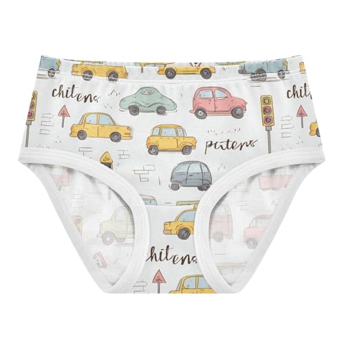 Wusikd Cute Car Traffic Girls' Underwear Cotton Girls Briefs Soft Toddler Underwear 2T