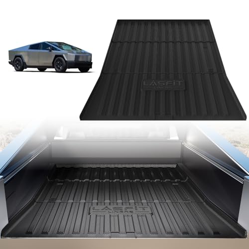 LASFIT Premium Extra Thick Truck Bed Mat for Tesla Cybertruck 2023-2026 Base/Cyberbeast 6FT Car Bed Liner Cybertruck Accessories | Custom Fit TPE All Weather Pickup Rear Trunk Cargo Mat Black