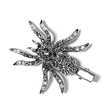 BREENHILL Hair Clip Spider Barrette Black Gem Crystal Gorgeous Hair Accessory Duckbill Barrette Hair