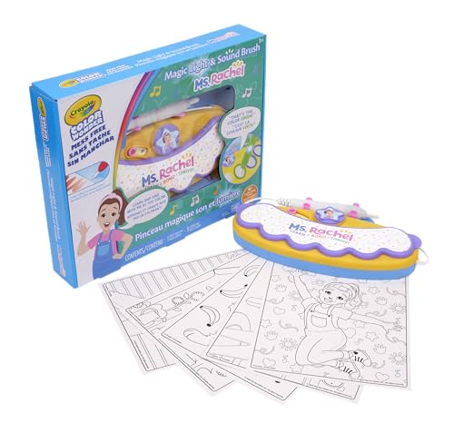 Image of Crayola Color Wonder Magic Light Brush Featuring Ms. Rachel, MessFree Coloring Set with Songs, Paint Set for Toddlers, Art Gift for Kids, Ages 3 & Up