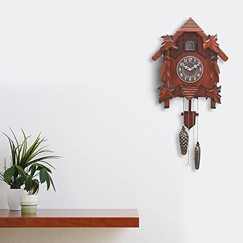 INDIANA CRAFT Decorative Hut Style Wooden Case Analog Cuckoo Musical Wall Clock for Living Room Home Decorations Office Gifts (Size: 37 x 17 x 47 CM | Weight: 2255 Gram | Colour: Brown) 3