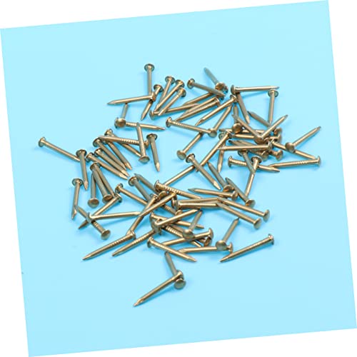 Clavos decorativos de latón Healifty 100pcs para muebles, cabeza redonda miniatura 6