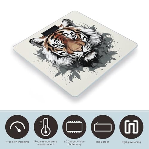 Báscula Digital para Baño con Diseño Tigre 26x26 cm miniatura 3