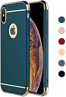 RORSOU iPhone Xs Max Case, 3 in 1 Ultra Thin and Slim Hard