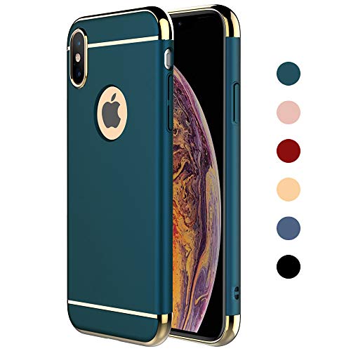 RORSOU iPhone Xs Max Case, 3 in 1 Ultra Thin and Slim Hard