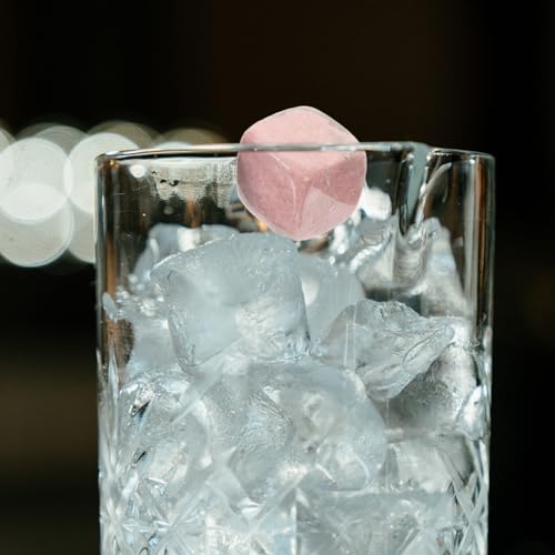 SOLUSTRE Felsen 6 Stück Rosenquarz-Steine Kühlende Kristall-Eiswürfel Für Getränke -Steine Wiederverwendbare Eiswürfel Jade-Kühlsteine Weinwürfel Für -Getränke