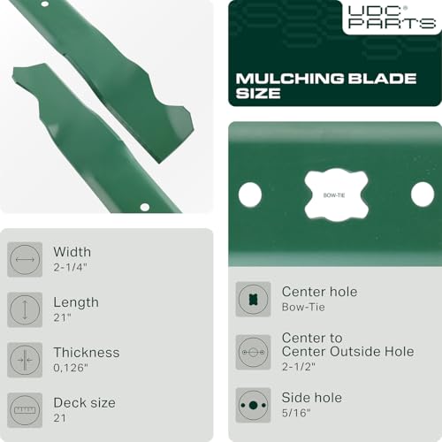 UDC Parts Mulching Blades - Dimensions