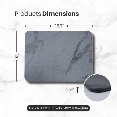 Diatomite Stone Dish Drying Mat for Kitchen Counter & Sink – Quick Dry, Super Absorbent, Non Slip, Eco Friendly Water Absorbing Tray, Heat Resistant 16x12” by ILHAN GLOBAL TRADE - Image 2