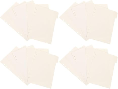 A5 Binder Dividers Index Tabs White Notebook Dividers for Loose Leaf Binders 4 Sets Office Organizer Page Separators for School and Home Use