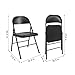 All-Steel Metal Folding Chair Black Double Braced, Sturdy Heavy-Duty Steel Folding Chair, Portable Stackable Chair for Indoor Outdoor Home Event Use