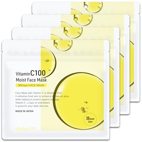�y�܂Ƃߔ����zMake.iN Vitamin C 100 MOIST FACE MASK 30���� 4�܃Z�b�g �r�^�~��C ���C�X�g �t�F�C�X�}�X�N �p�b�N ���{�� �ێ� ���邨�� �X�L���P�A