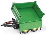Rolly Toys RollyMega Trailer przyczepa dla dzieci w wieku od 2,5 do 5 lat, wywrotka trójboczna, hak tylny, przyczepa dwuosiowa) 122004