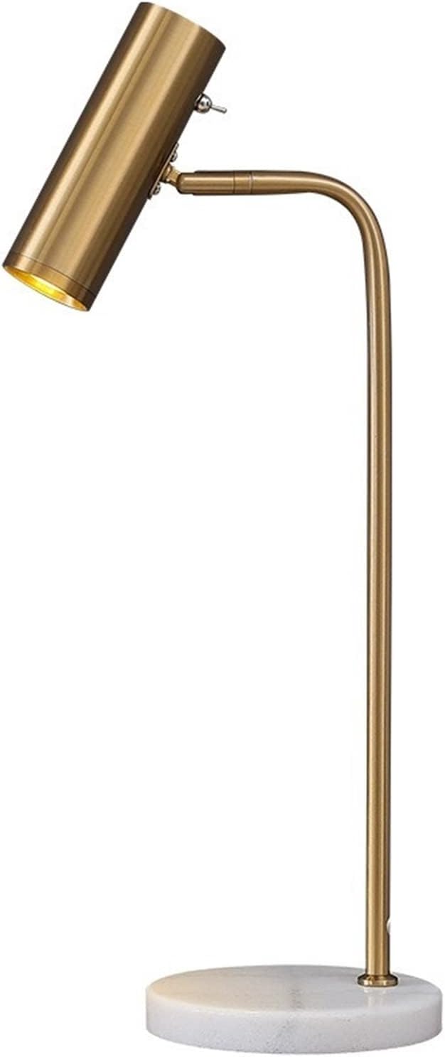 CEnNA Table Lamp Nordic table lamp marble base living room style simple light luxury soft furniture bedroom bedside table lamp (Color : Gold)