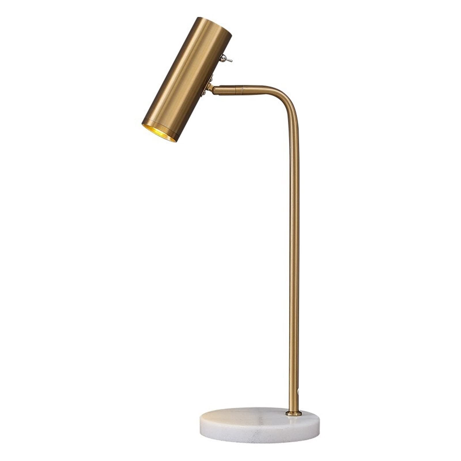 CEnNA Table Lamp Nordic table lamp marble base living room style simple light luxury soft furniture bedroom bedside table lamp (Color : Gold)