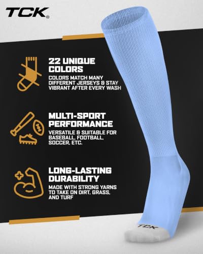 Image of Prosport Baseball Socks & Softball Socks, Kids & Adult Knee High Tube Sock