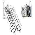 10FT Pull Down Attic Stairs, 12 Steps Wall Mounted Folding Loft Ladder,Extension Steps Ladder with Armrests? Folding Loft Staircase with Handrails