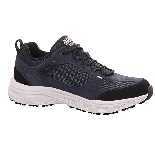 Skechers Herren Oak Canyon Sneaker, Navy Leather Pu Mesh Black Trim, 43 EU