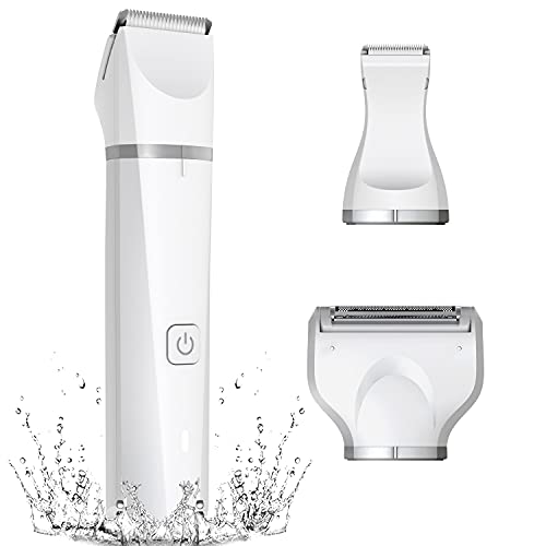 Electric Razor for Women - 3 in 1 Rechargeable Lady Clippers Pubic Hair Shaver Wet & Dry Hair Removal Painless for Legs Underarms Bikini Trimmer for Women with 3 Changeable Trimmer Heads