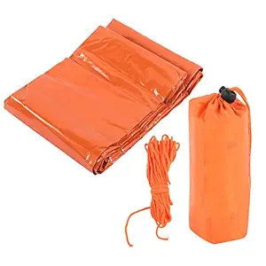 oceanside Emergency Tent, Outdoor Camping Portable Emergency Tent Sleeping Bag Keep Warm Orange