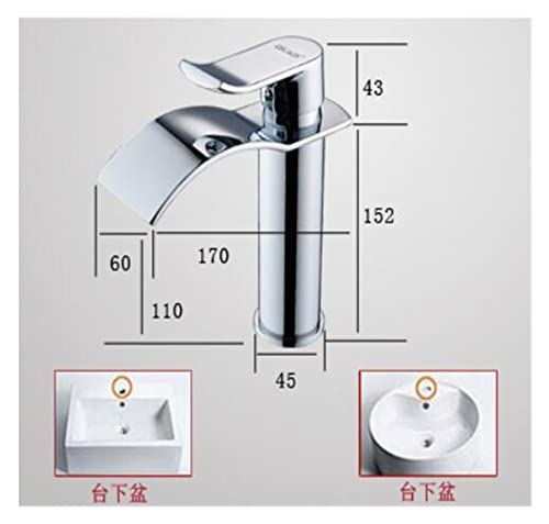 Robinet de salle de bain anti-éclaboussure cascade blanc et or