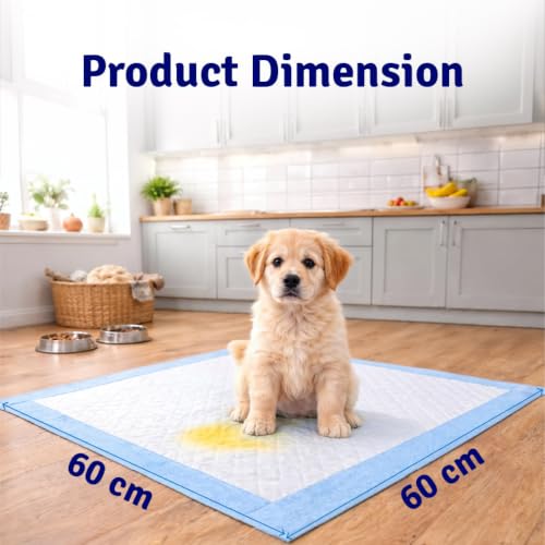 Image of Pet Pee Training Pads for Dogs, Cats & Puppies, 5 Layer Leak-Proof, Large, Quick Dry, Super Absorbent, Odour Control, Non-Slip, Indoor Potty Training (Disposable 50 Pads, 60x60 cm)