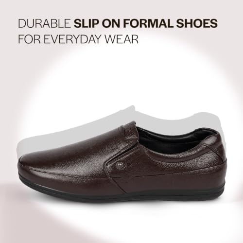 Image of FAUSTO Men's Formal Slip On Shoes for Office Wear | Comfortable Daily Work & Business Meeting Shoes | Professional Formal Footwear for Long Working Hours