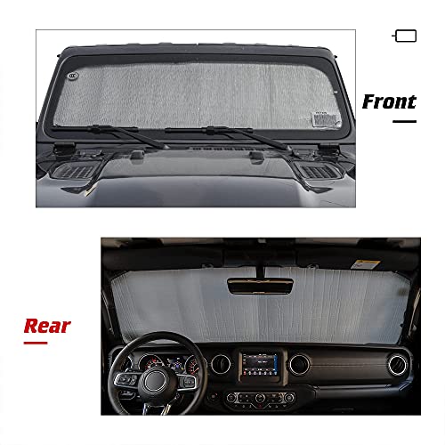 Voodonala For Jeep Jl Windshield Sunshade Window Sun Shade Foldable Sun Visor For Jeep Wrangler Jl Jlu 2018-2022, For Jeep Gladiator Jt 2020-2022,4Xe 2021 #TOP2