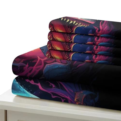 Housse de couette requins imprimée 3D en microfibre douce et zippée INTCHE - 6