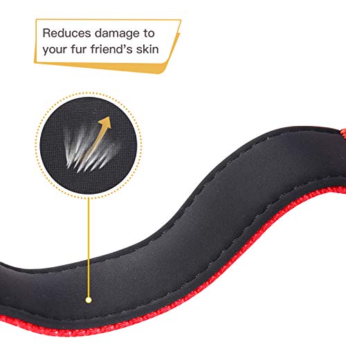 Image of HEELE Dog Collar, Reflective Dog Collar, Soft Neoprene Padded Breathable Nylon Pet Collar Adjustable for Small Dogs Puppy, Red, XS(7.87-11.81 inch)