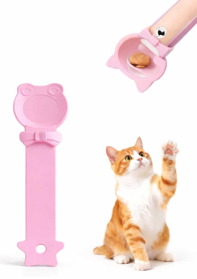 Purée Pops + Pink Feeding Spoon, Grain-Free, Lickable, Squeezable Creamy Cat Treat/Topper, 20 Tubes, Chicken Mix Variety - Image 6