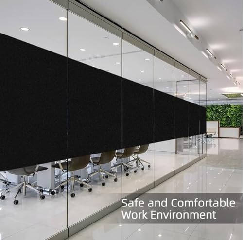 Image of WISDOM Window Privacy Film,One Way Mirror Film Daytime Anti UV Sun Blocking Heat Control Reflective Film Decorative Static Cling Home Office Living Room (20in x 18Feet, Black Out Film)