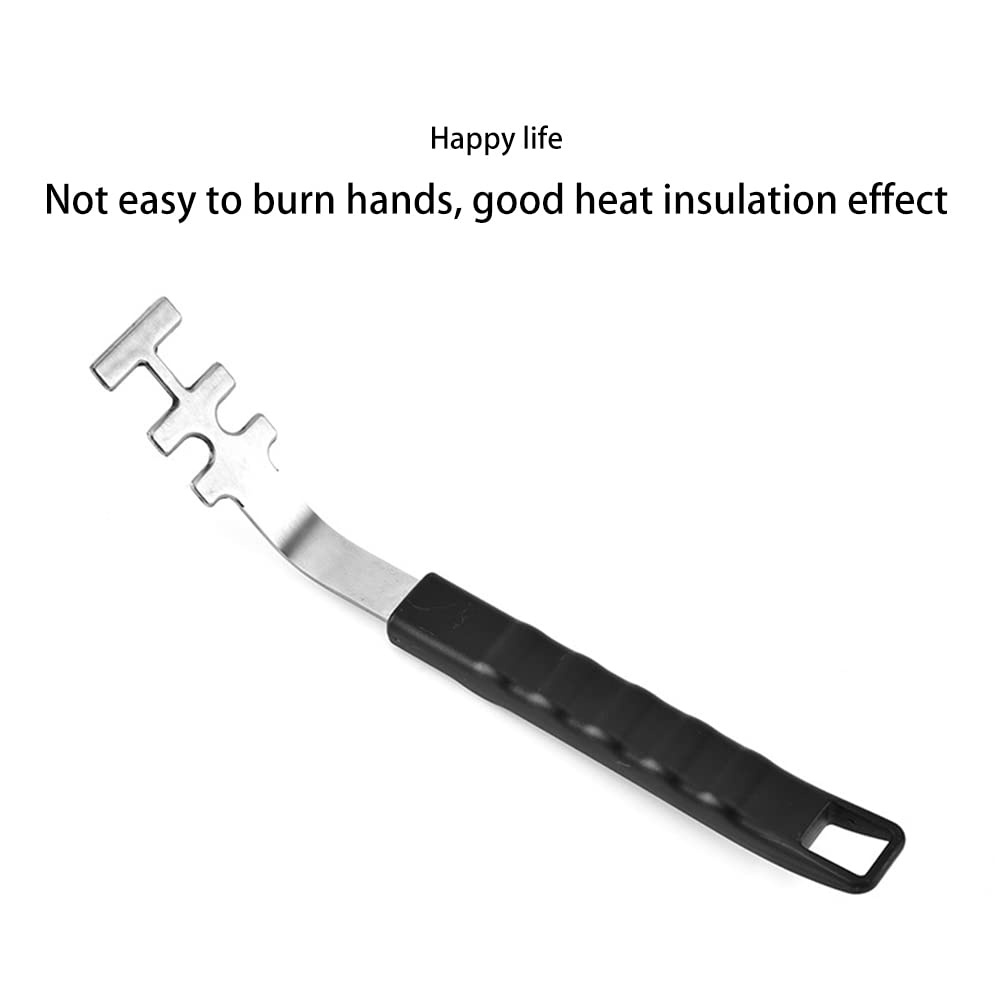 Elevador de parrilla de acero inoxidable, mango largo Culinary modular para parrilla, cómodo levantamiento de parrillas calientes y sucias, 25,7 cm, para todas las barbacoas con uso modular Culinary