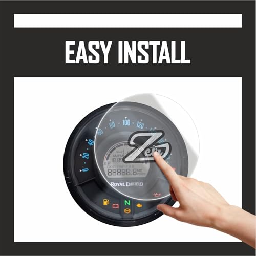 Image of ZEIR [1+1Pack] Screen Protector Compatible with ROYAL ENFIELD HUNTER 350 - TFT Digital Display Scratch Guard For Hunter350 | Instrument Console Bike Accessory [Not Tempered Glass] (Hunter [1Big+1Small])