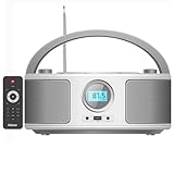 WIITHINK Portable CD Player Boombox with FM Radio - Bluetooth, Remote Control, USB, Headphone Jack, AUX-in, Stereo Sound Speakers for Home, Office, Gift