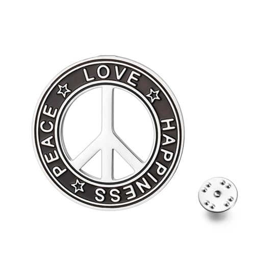 TEAMER Peace Sign Symbol Brooch Stainless Steel Peace Love Happiness Brooch Pins Hippie Jewelry For Women Men (Silver) by TEAMER - Used condition - US$9.44