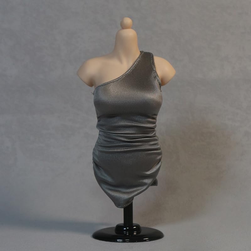 Jupe de fête et veste de dîner 1/6 gris argenté pour dressing poupée