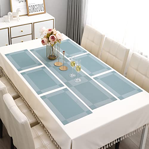 Image of HOKIPO PVC Placemats with Table Runner for Dining Table 6 Seater (AR4257)