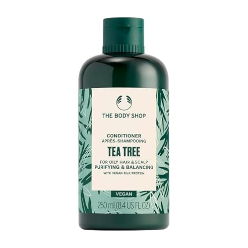 The Body Shop Tea Tree Conditioner für fettiges Haar und Kopfhaut, mit Teebaumöl und veganem Seidenprotein, Purifying and Balancing, 250 ml