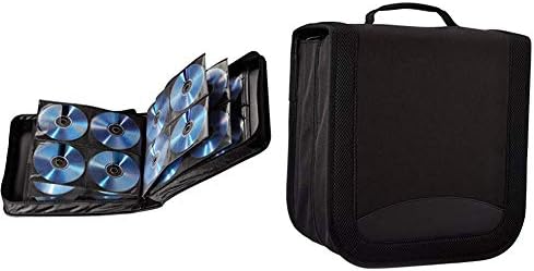 Hama CD Wallet for 104 Discs, CD/DVD/Blu-ray (folder for storage, space-saving for the office, car and at home), Black
