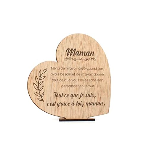 CONTRAXT Cadeau carte fete des meres original. Idee cadeau carte Fete des meres mama Bois anniversaire mere mama noel originale 3d fait à la main (Mere)