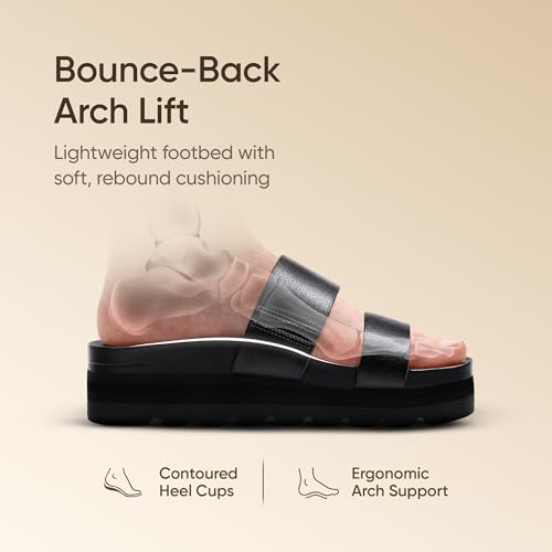 Image of Frido Women's Arch Support Wedge Sandals, Orthopedic Cushioned Platform Heels with Anti-Slip Sole, Comfortable Slip-On Footwear for Office, Travel, Daily Wear & Long Standing | Available in 3 Style- Buckle Strap, Velcro Strap & Classic Styles