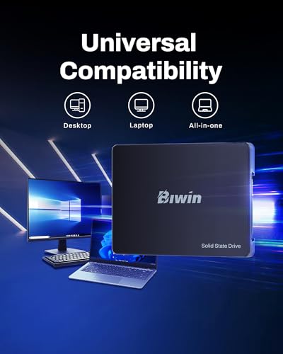 Image of Biwin M100 512GB SATA 3.0 2.5 inch SSD, 550MB /s Read, Reliable Internal Solid State Drive for Laptop, Desktop & All-in-One PC