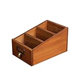 Die Aufbewahrungsbox besteht aus natürlichem Holzmaterial, handgefertigt und mit klarer Holzstruktur.