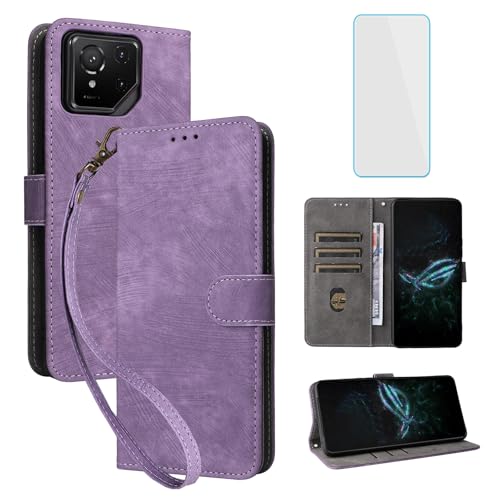 IUQXU RFID Wallet Phone Case for Asus ROG Phone 9 5G/ROG 9 Pro 5G Purple