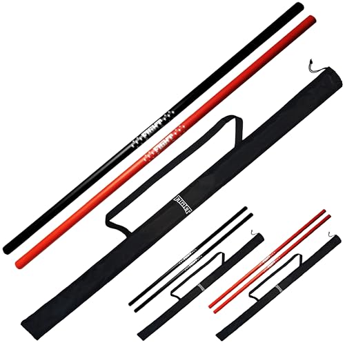Foam Padded Practice Staff 4 Ft with Carry Bag, Bo Staff, Bo Staff for Martial Arts and Karate (Black & Red, 4ft)