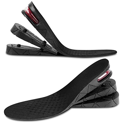 Talonnette Grandissante 7CM Semelle Grandissante Homme Femmes Talonnette Semelle Coussin d'air Talonnette Rehaussante 3 Couches Semelles Grandissantes