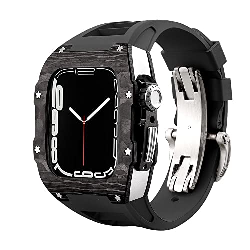 Coque modifiée en métal de luxe Apple Watch 45mm boîtier titane carbone CZKE