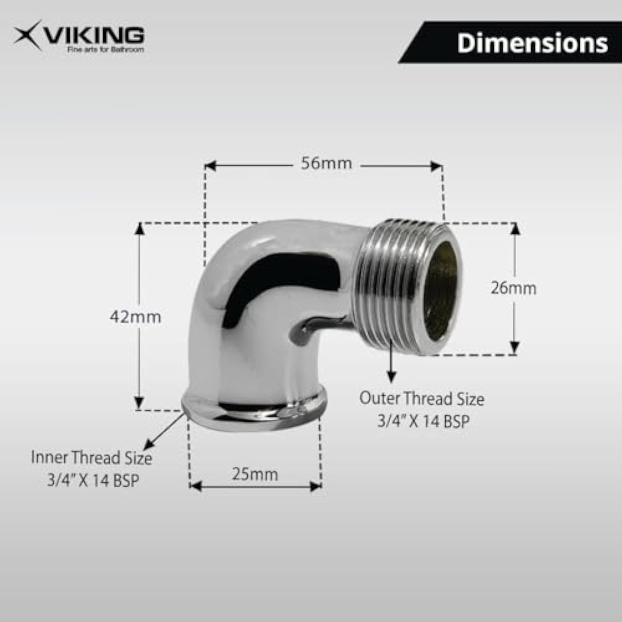Brass Elbow Thread Size 20mm for Plumbing Connections
