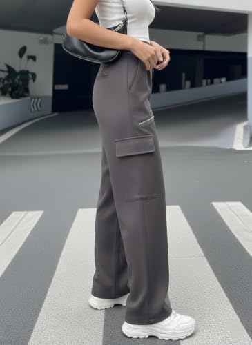 Image of GRECIILOOKS Cargo Pants for Woman,Trousers for Womans |High Waist Trouser for Women Flared Parachute Pants with Side Pockets |Womens Cargo Pant,Elegant for College & Events (Available in Plus Size)