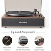 Crosley CR6046A-WAGL Stave 2-Speed Bluetooth Record Player Turntable with Built-in Speakers, Walnut